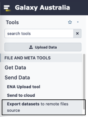 Export datasets Galaxy tool