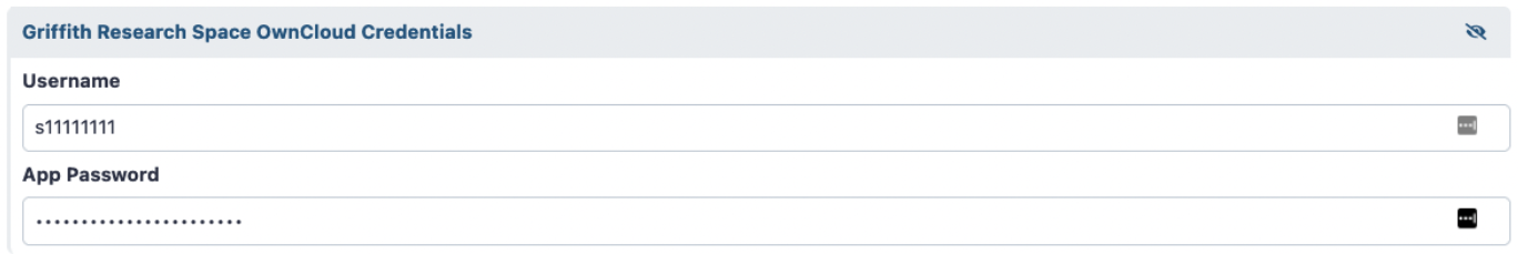 OwnCloud credential entry in Galaxy user preferences